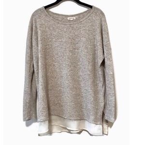 Silence + Noise Grey Sweater with Sheer bottom